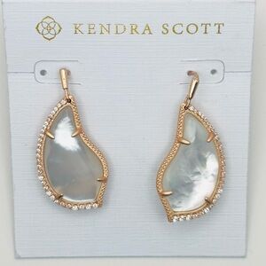 KENDRA SCOTT Tinley Drop Earring in Mother of Pearl & Rose Gold NEW